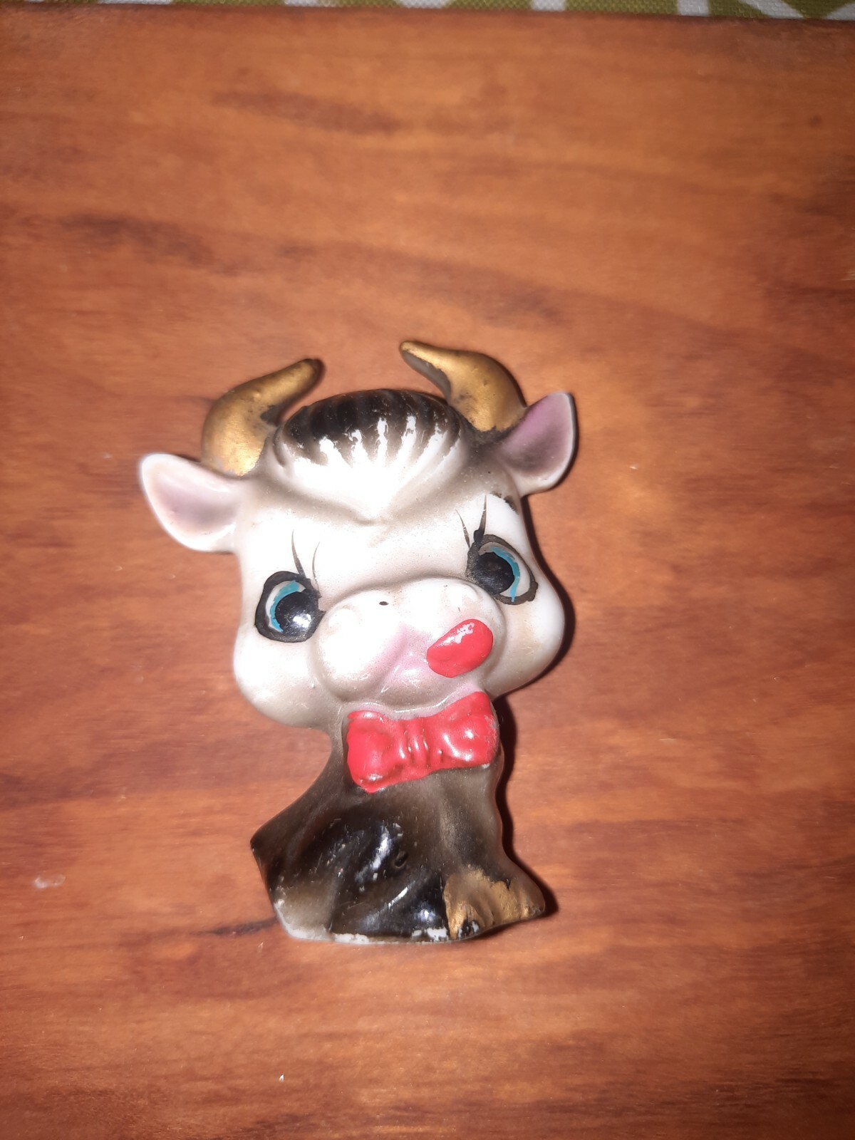 Vintange Japanese porcelain bull figurine