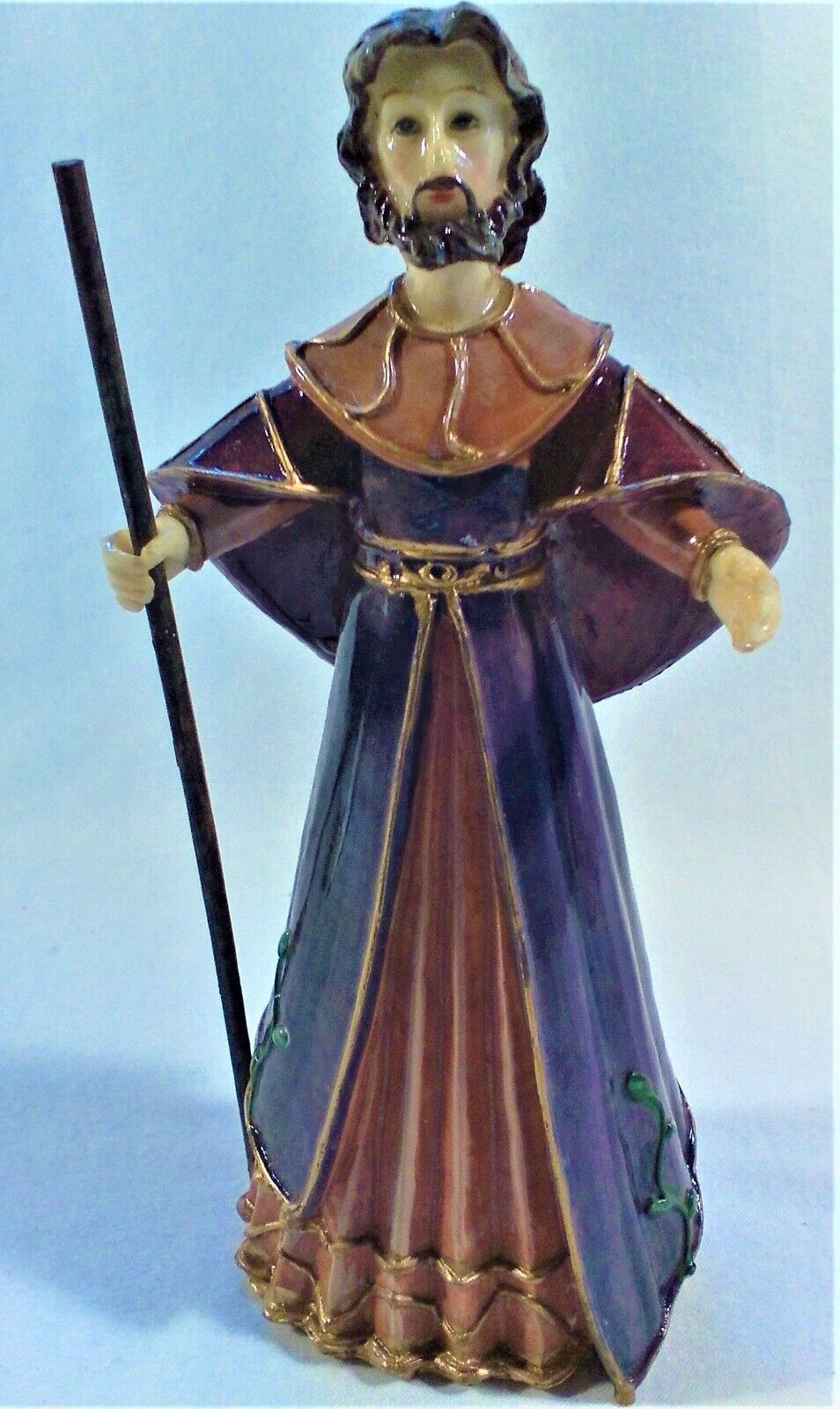 Statute of Jesus The Great Shephard. Hand Painted.  Looks like porcelain 7” Tall