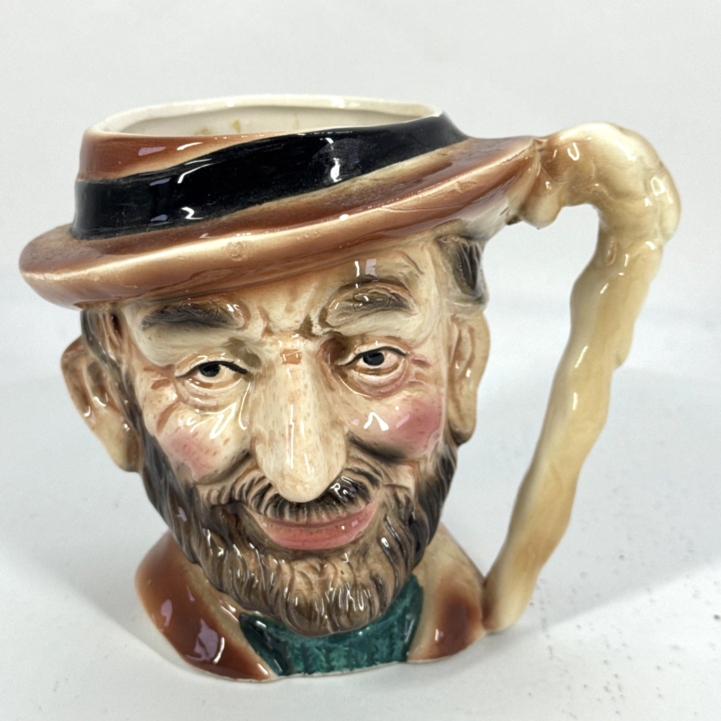 Vintage Vagabond Toby Mug 4.5” Character Jug Cane Handle Made in Japan