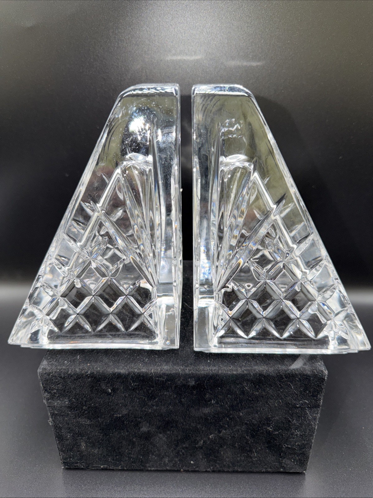 Pair Of JG. Durand France, Cristal Au Plomb,24% Lead Crystal Bookends 5 1/2\