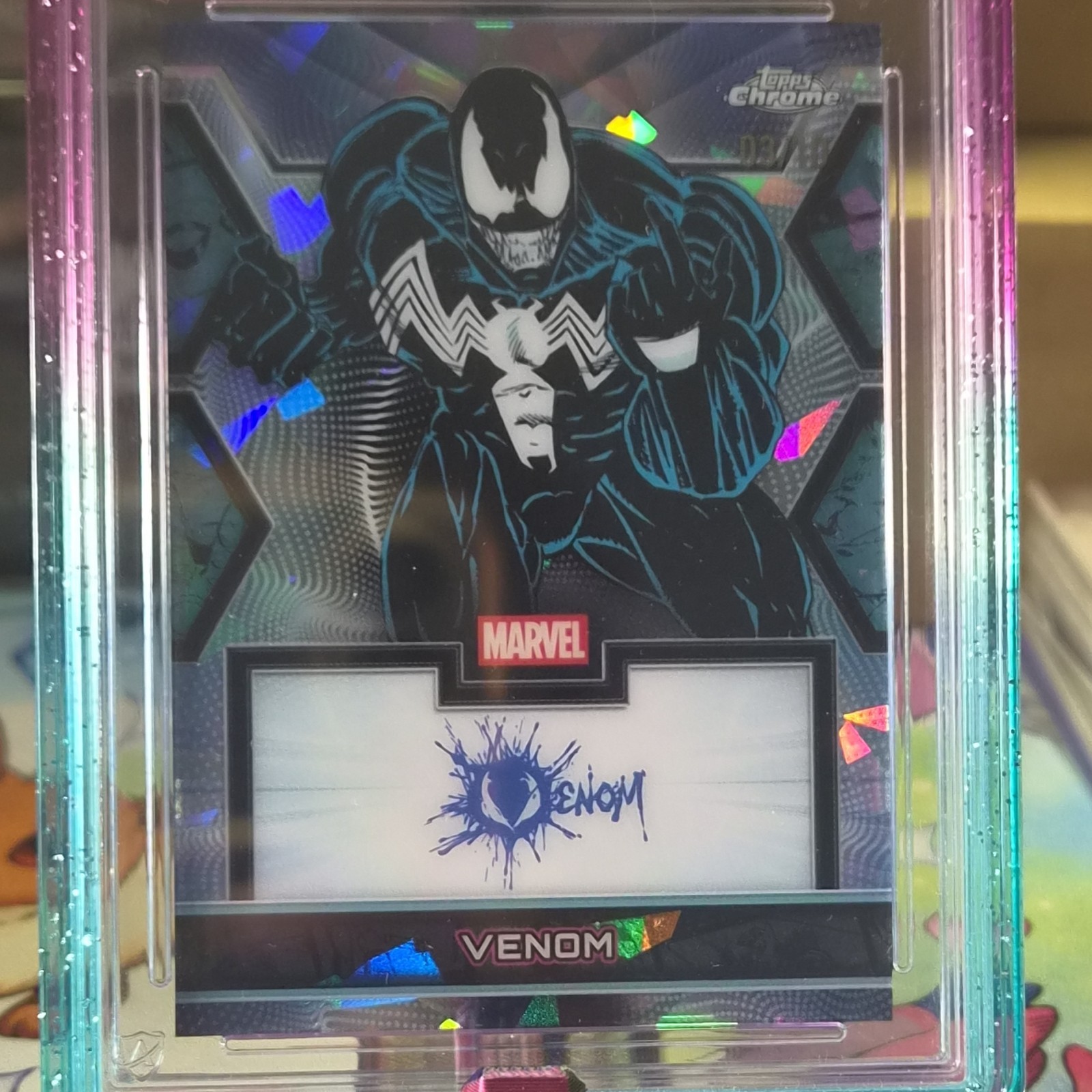 Topps 2026 Chrome Marvel Sapphire Venom Black 03/10 MF-VE Facsimile Auto CGC