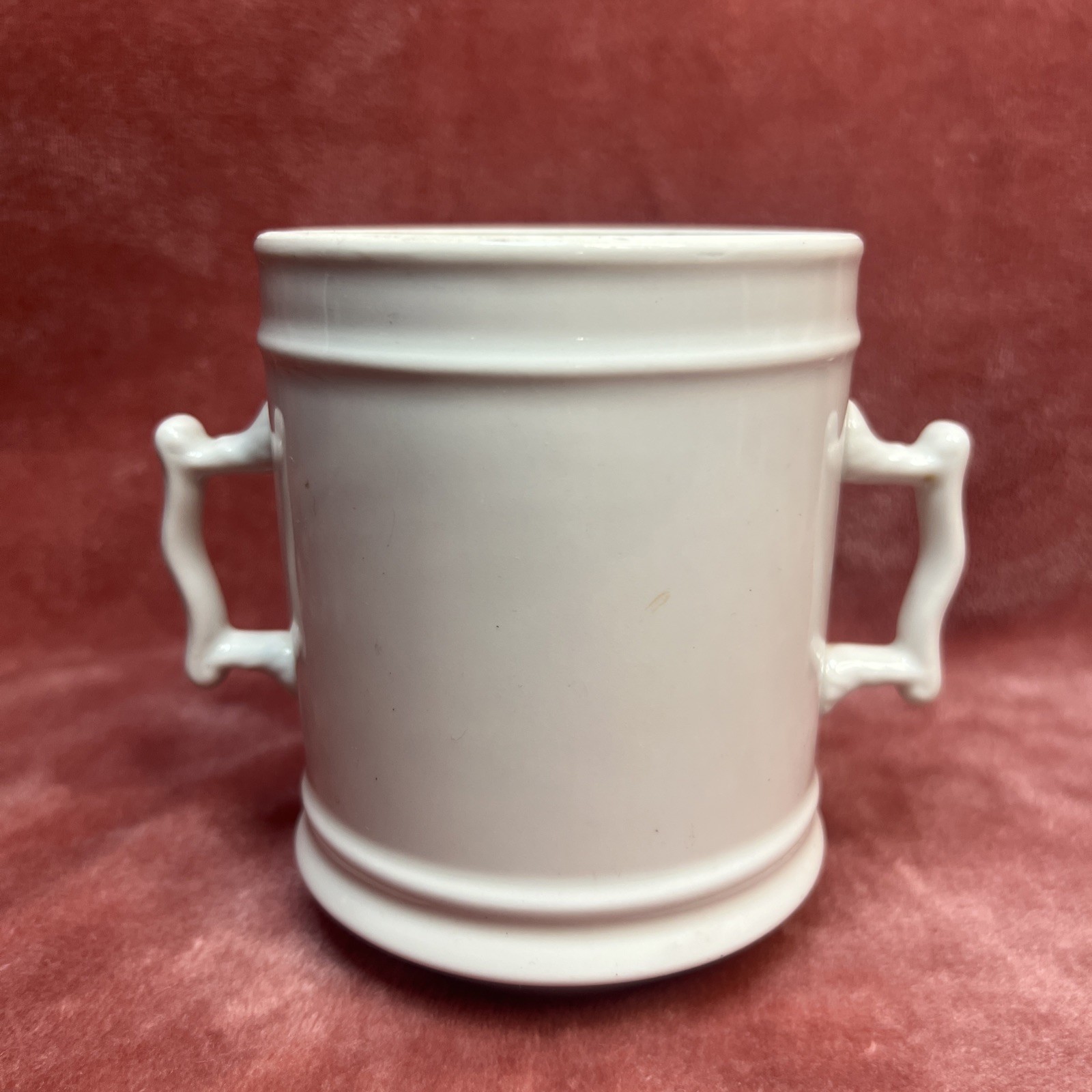 RARE Antique Ironstone White Coffee Tea Strainer Pour Over Ceramic Cup 5”