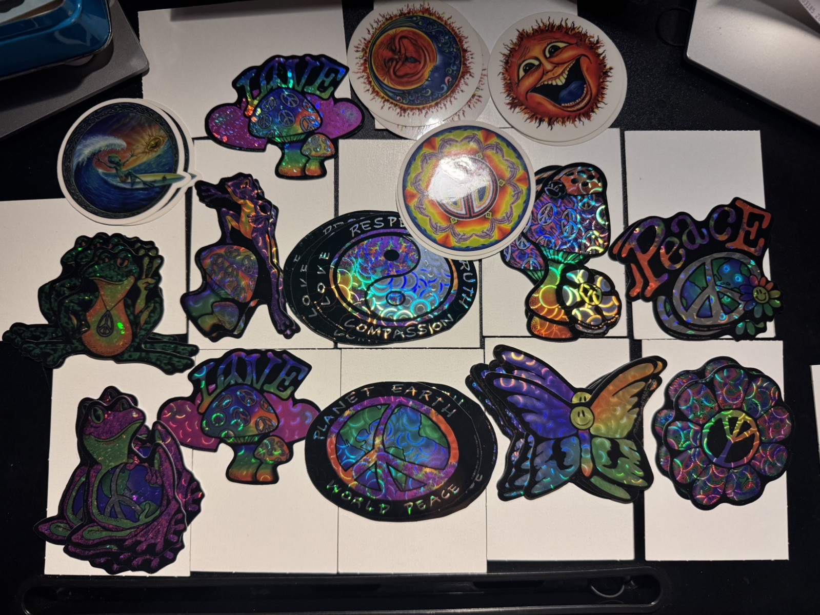 Vintage 90s Prism Holographic of 33 and 8 Non-Holo Vending Machine Sticker NOS 