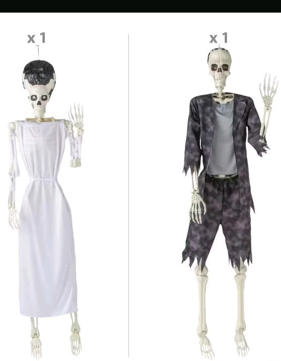 2PC MONSTER SKELETON COUPLE HALLOWEEN DECORATING KIT