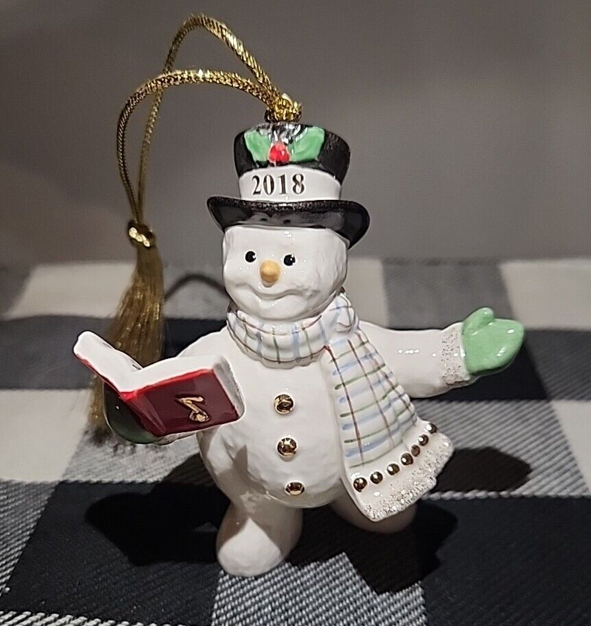 Lenox  2018 Snowy Song  Snowman Ornament 