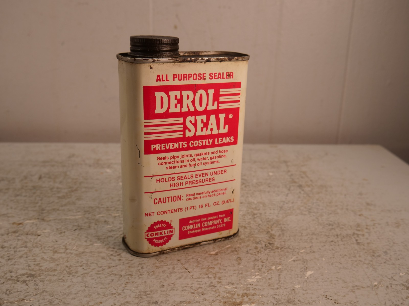 Vintage Derol Seal All Purpose Sealant Conklin 1 Pint FULL