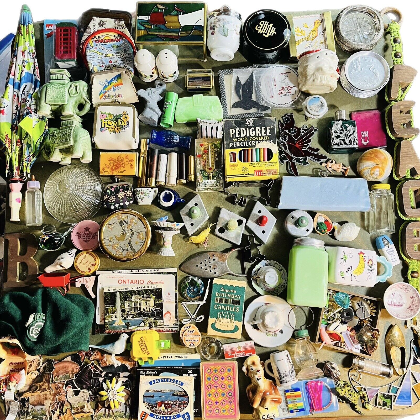 Junk Drawer Lot 100+Vintage Trinket Boxes souvenirs, smalls Postcards &tons more