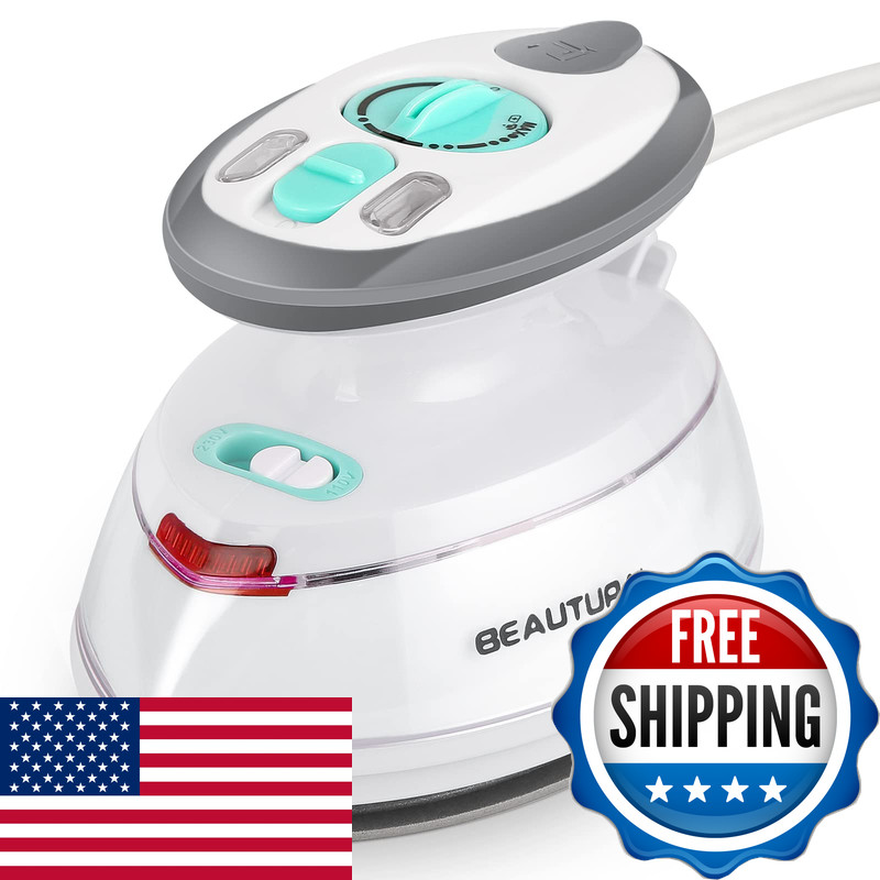 Beautural Mini Travel Steam Iron For Clothes Dual Voltage Non-Stick Soleplate