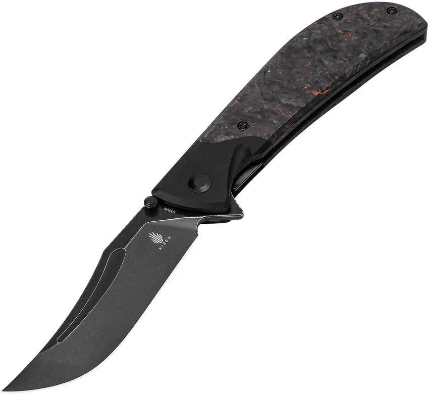 Kizer Cutlery Phoenix Linerlock Fat Carbon Folding Pocket Knife S35VN Steel EDC
