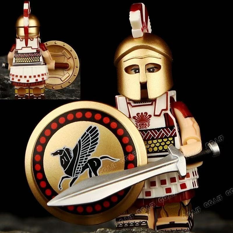 Ancient Greek Warrior Custom Minifigure Spartan Warrior Building Brick Block toy Ancient Greek Warrior Custom Minifigure Spartan Warrior Building Brick Block toy