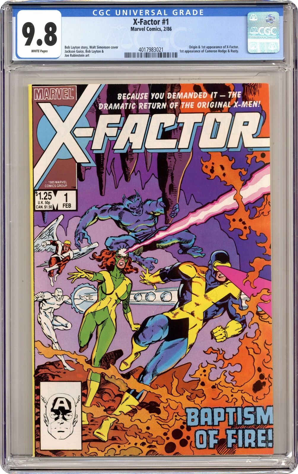 X-Factor 1D CGC 9.8 1986 4017983021 1st app. X-Factor
