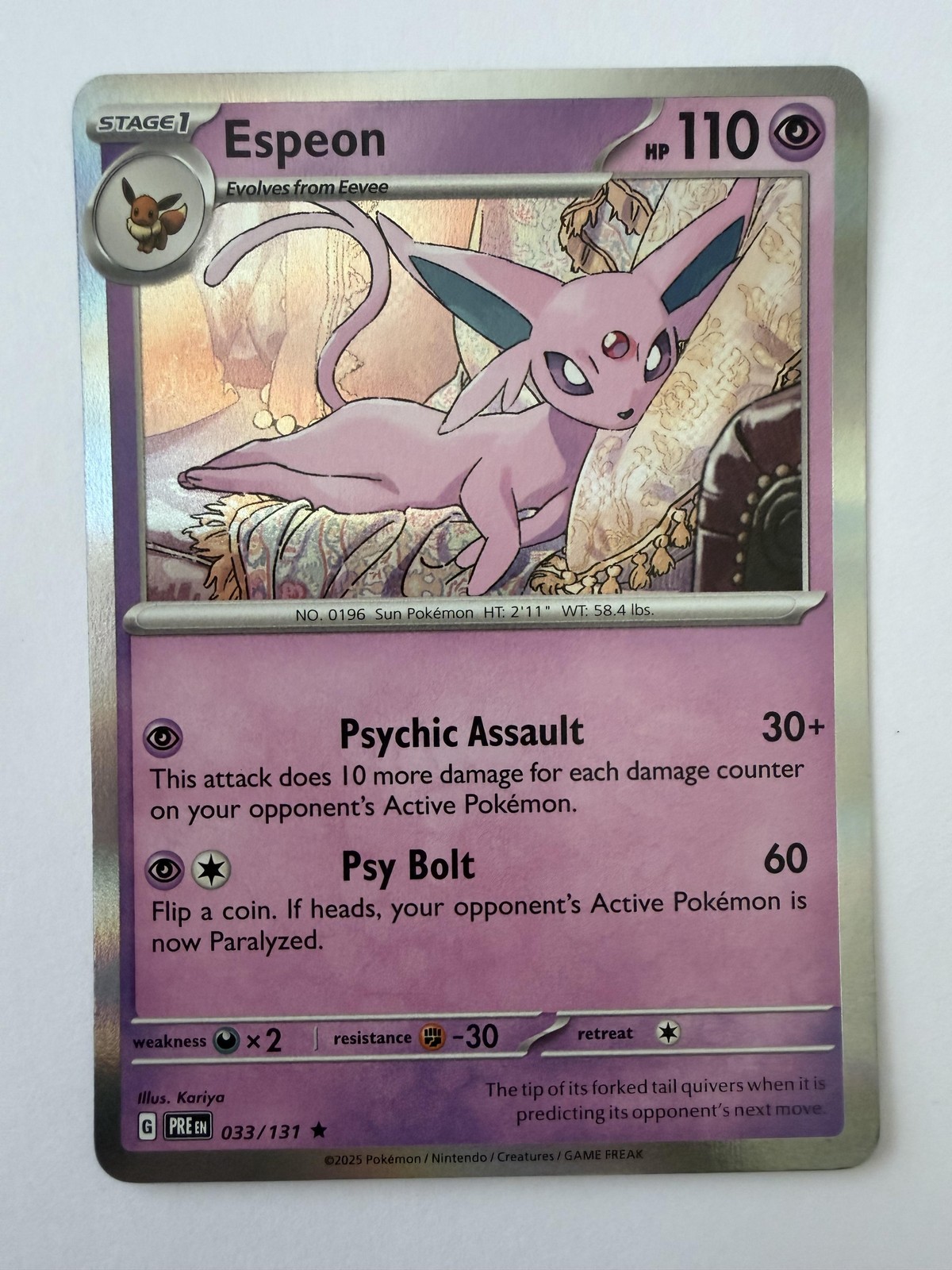 Espeon SV: Prismatic Evolutions Near Mint or Better Holo