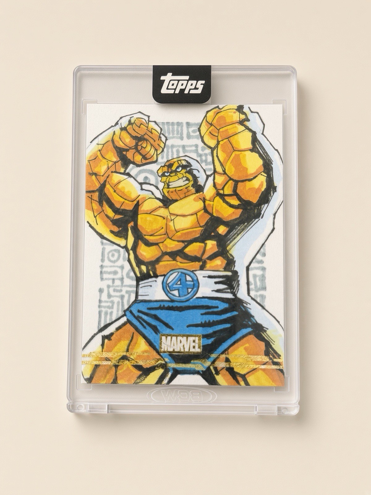 2026 Topps Mint Marvel The Thing 1/1 Sketch Andy Tiu Gold Foil Encased