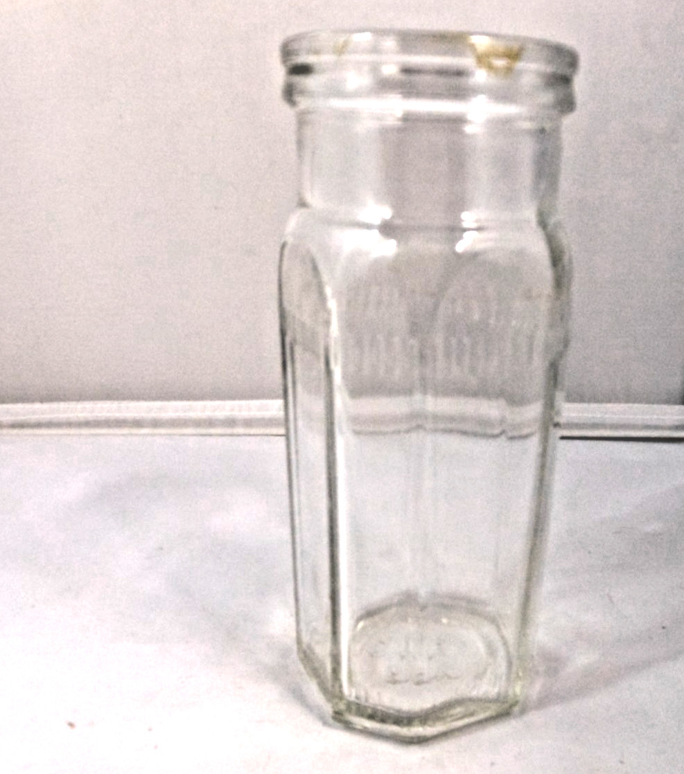 Antique H.J. Heinz Co Octagon Panel Glass Bottle Embossed H-6 Clear 7\