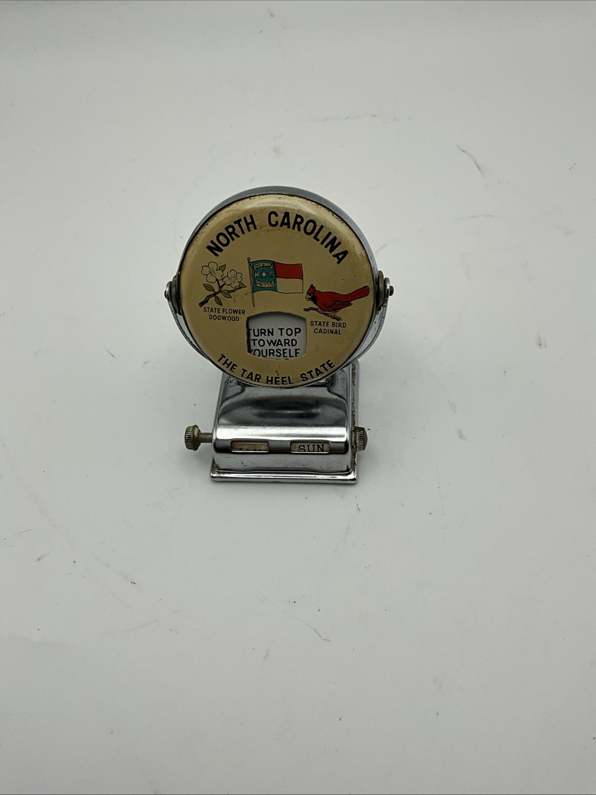 Vintage Souvenir North Carolina Show Me State Perpetual Flip Metal Desk Calendar Vintage Souvenir North Carolina Show Me State Perpetual Flip Metal Desk Calendar