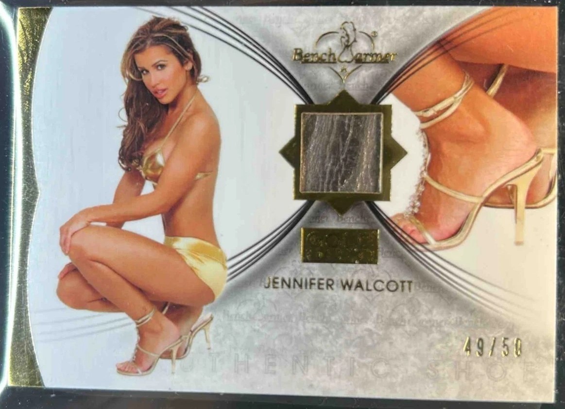2013 Bench Warmer Jennifer Walcott Authentic Shoe Patch Gold Edition /50 Playboy