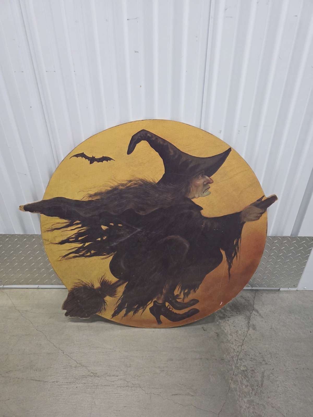 Boardwalk Originals Bonnie Barrett Witch In Moon Wooden Cutout Large Halloween