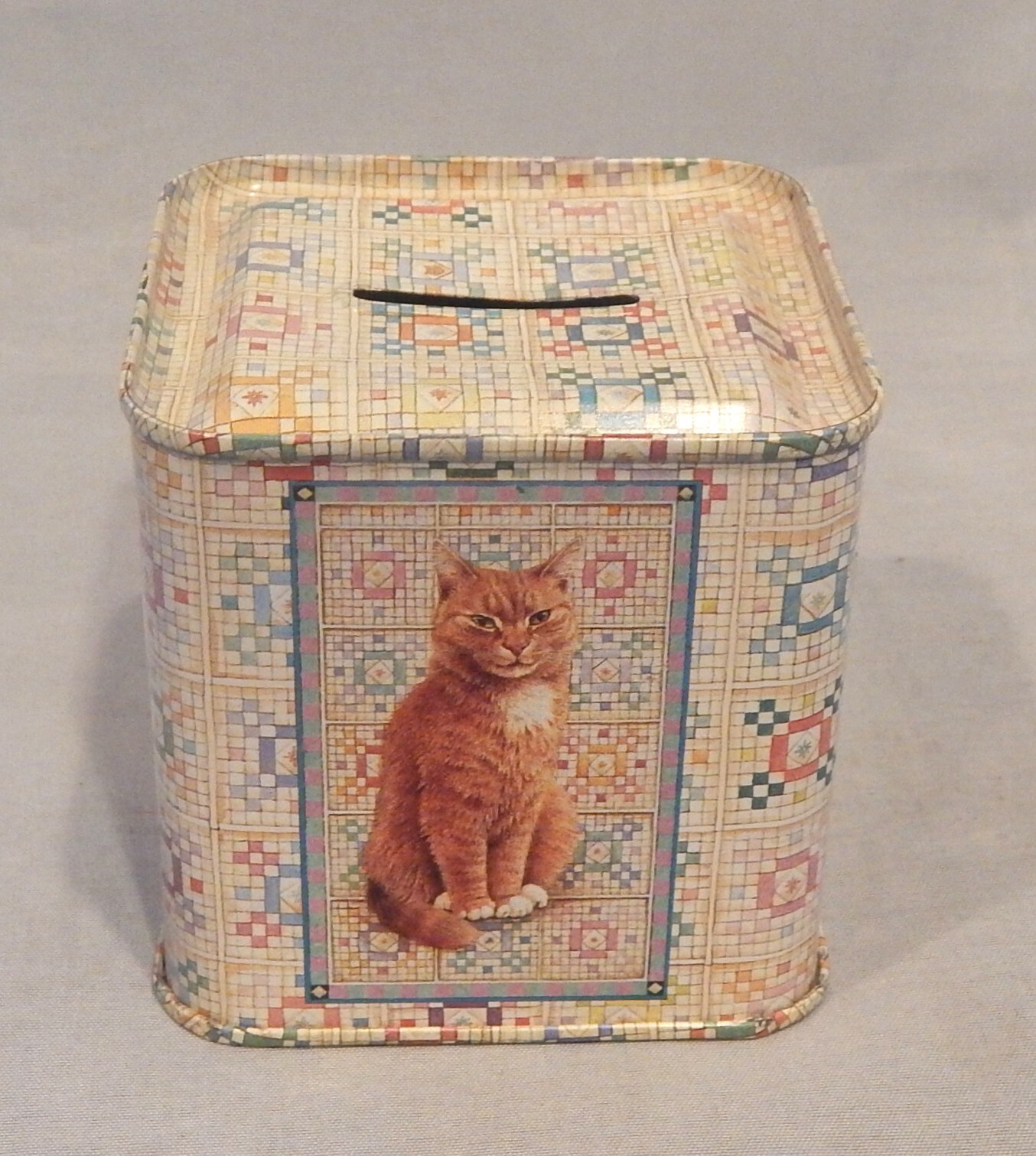 Hunkydory Cat Bank Tin Lesley Anne Ivory Made in England