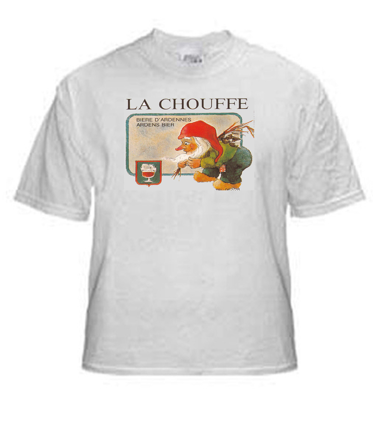 LA CHOUFFE BEER LABEL T SHIRT BELGIAN BEER ~ GREAT GIFT IDEA SIZES SMALL-XXXLG