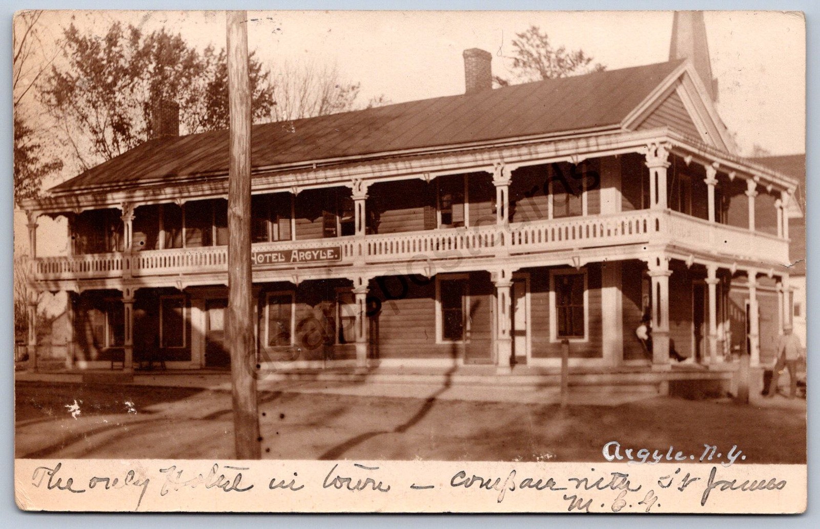 K32/ Argyle New York RPPC Postcard c1910 Hotel Argyle Building 1158