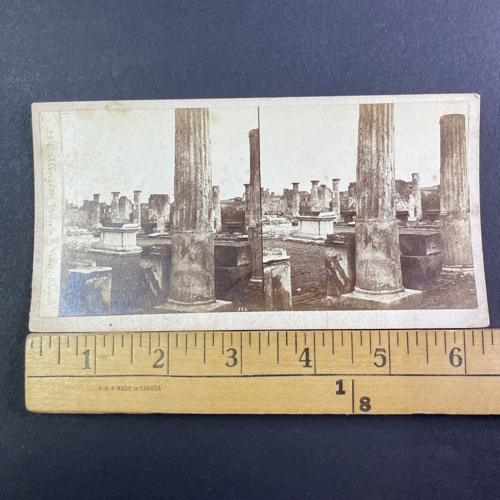 Pompeii Stereoview Michele Amodio Italy 1860s Ancient Ruins Temple Venus