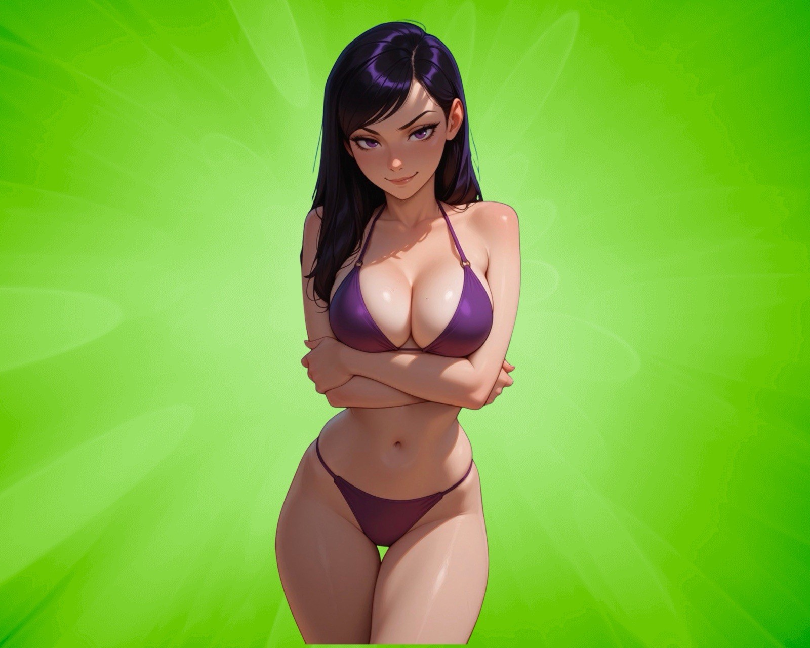 Violet Parr Waifu Sticker 5”. Cartoon Sticker- Purple Bikini