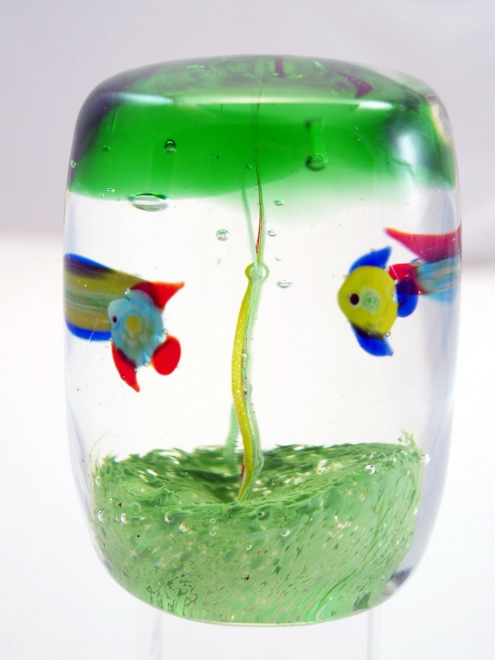 M Design Art Hand Blown Glass Fish in Fishtank Art Paperweight
