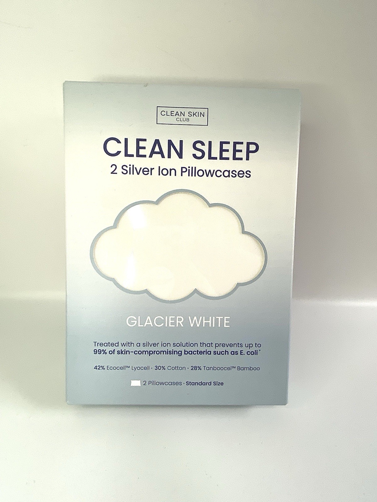 Clean Skin 2X Silver Ion Pillowcases (White)(Standard)-Retails $76-NEW & SEALED
