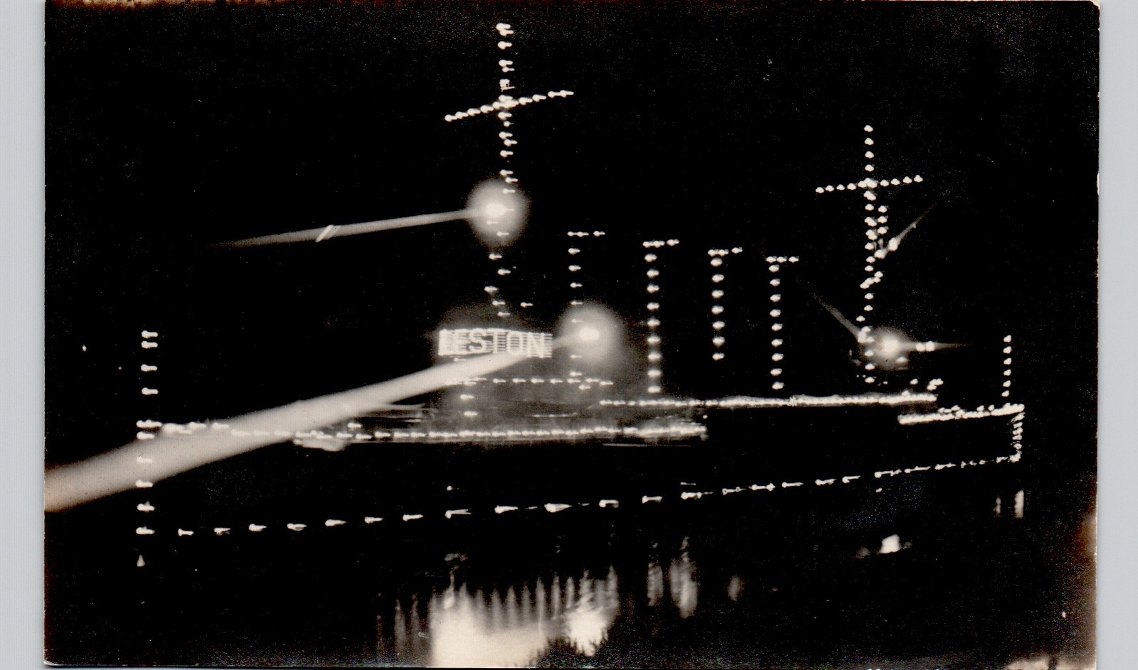 USS CHARLESTON @ PORTLAND OR 1907 NAVY WAR SHIP oregon postcard real photo rppc