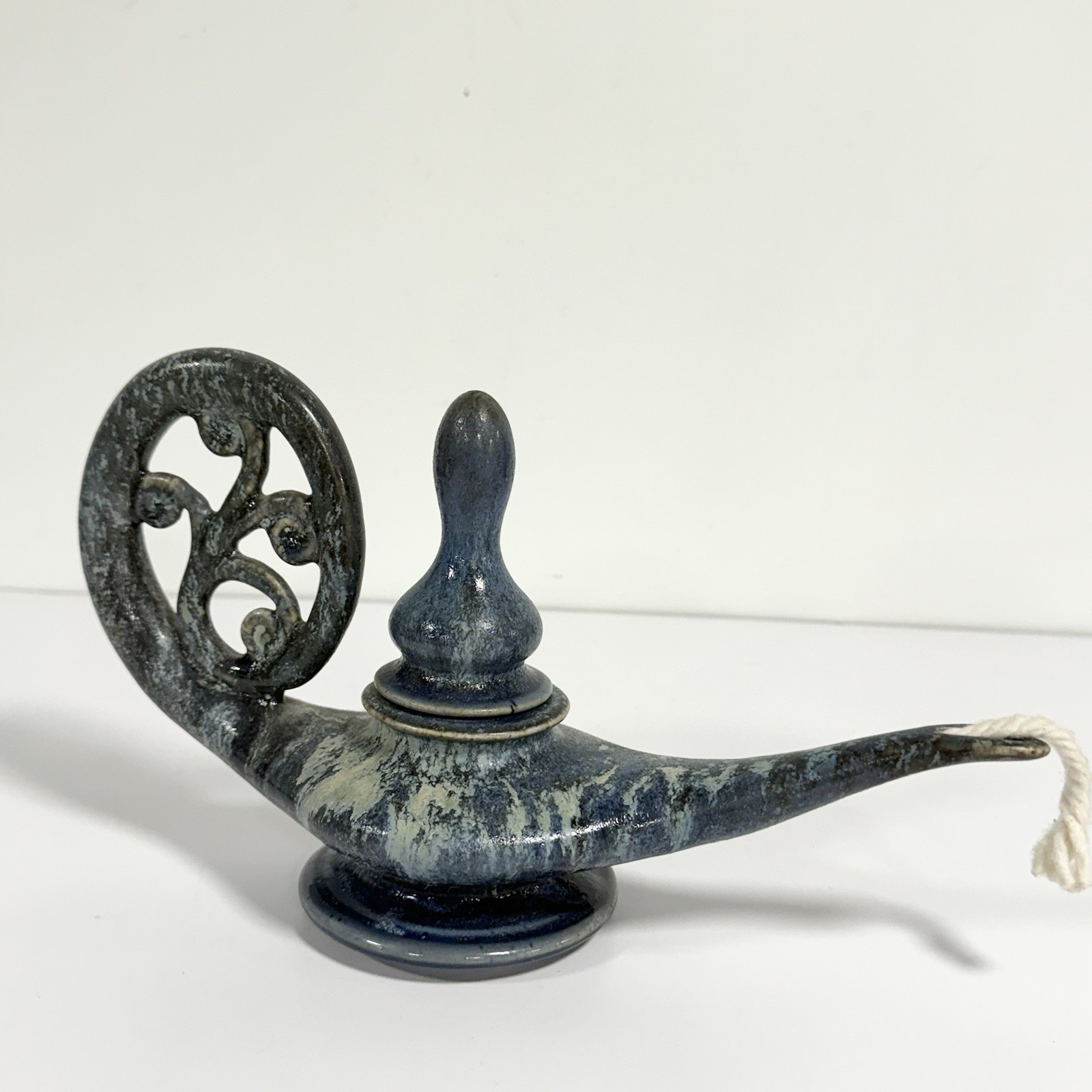 Vintage Bill Vive Mohl Studio Art Pottery Aladdin Genie Oil Lamp Signed MCM Vintage Bill Vive Mohl Studio Art Pottery Aladdin Genie Oil Lamp Signed MCM
