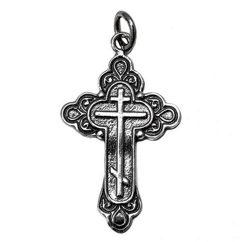 Pendant Sterling Silver 925 Orthodox Cross from Jerusalem Jewelry 3 cm(1.25\