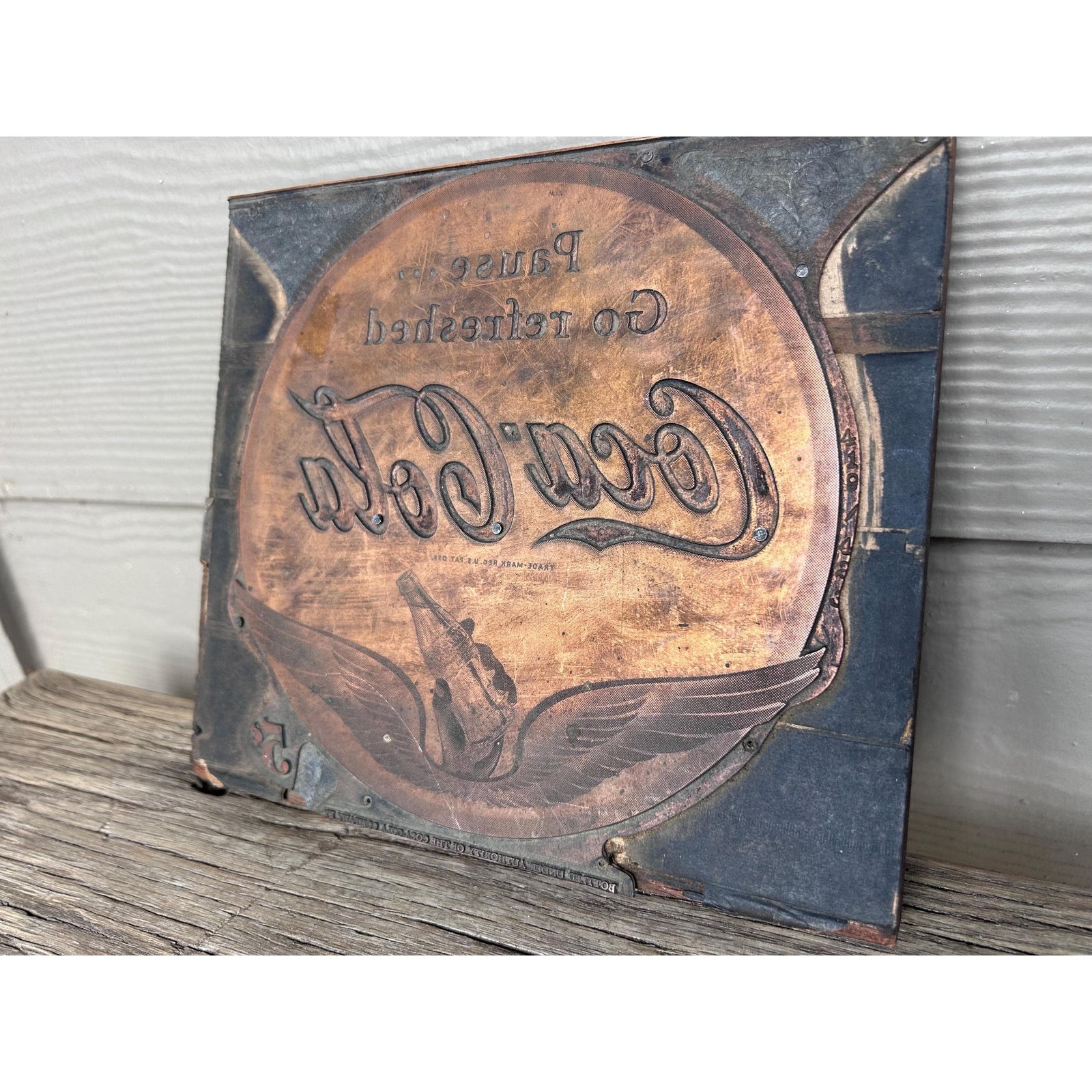 Antique Coca Cola Copper Printing Plate 1940’s