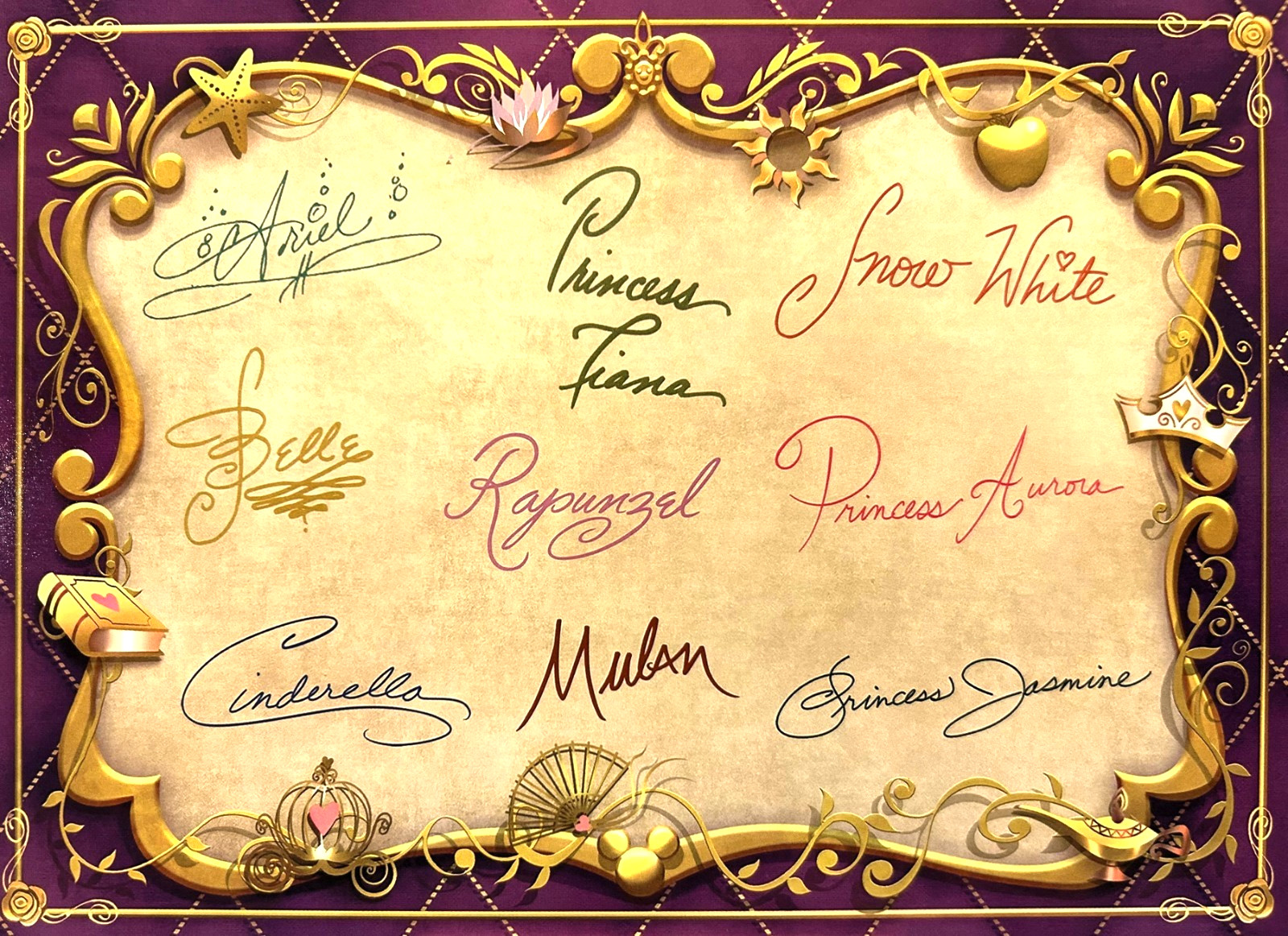 Akershus Royal Banquet Hall Princess Autograph Card Disney World EPCOT Ariel 9