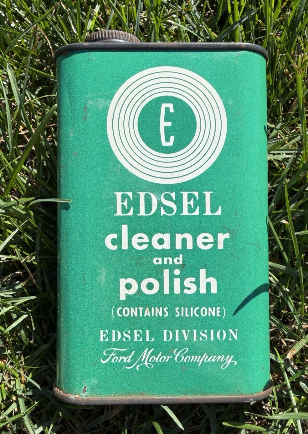 Vintage Rare Edsel Cleaner And Polish Can Tin Ford Motor Company Oil Car Canco