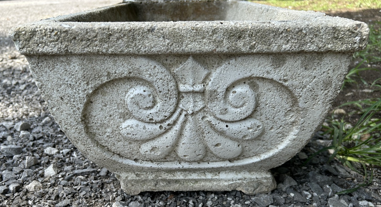 Vintage French Neoclassical Concrete Trough Planter 29