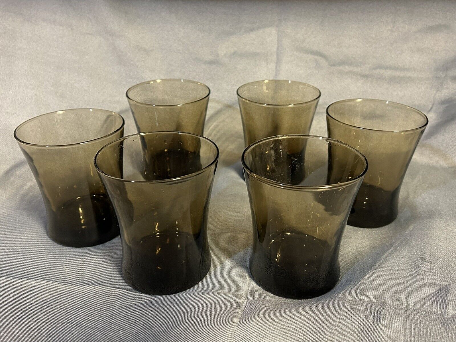 6-Linden Mocha Anchor Hocking Flat Tumbler Drinking Glasses Set Of 6 Glass