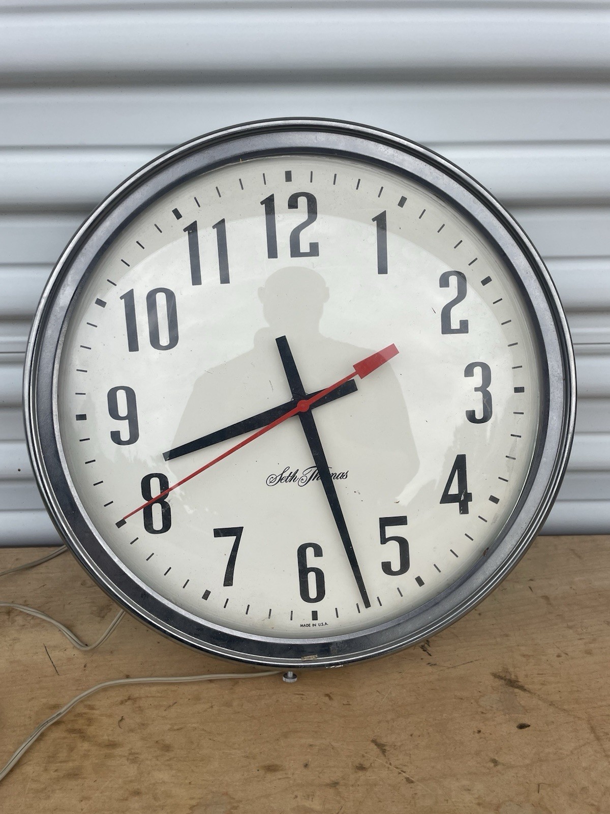 VTG Seth Thomas Bubble Face School Industrial Clock Quartz Battery Tested