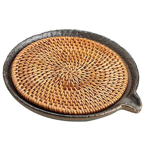 1pc Chinese Rattan Mat Ceramic Handmade Tea Accessories Tea Tray Kung Fu Tea Set