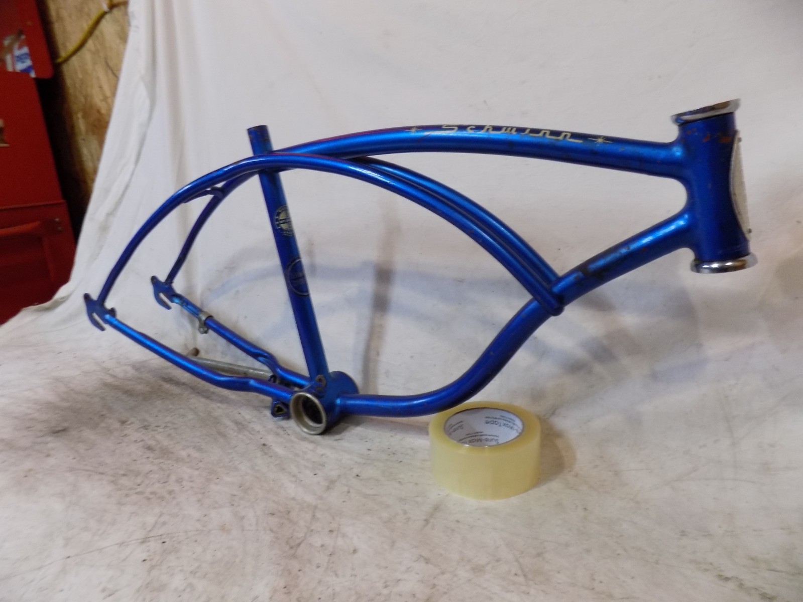 1976 SCHWINN STINGRAY BOYS BANANA SEAT MUSCLE BIKE FRAME BLUE FASTBACK VINTAGE