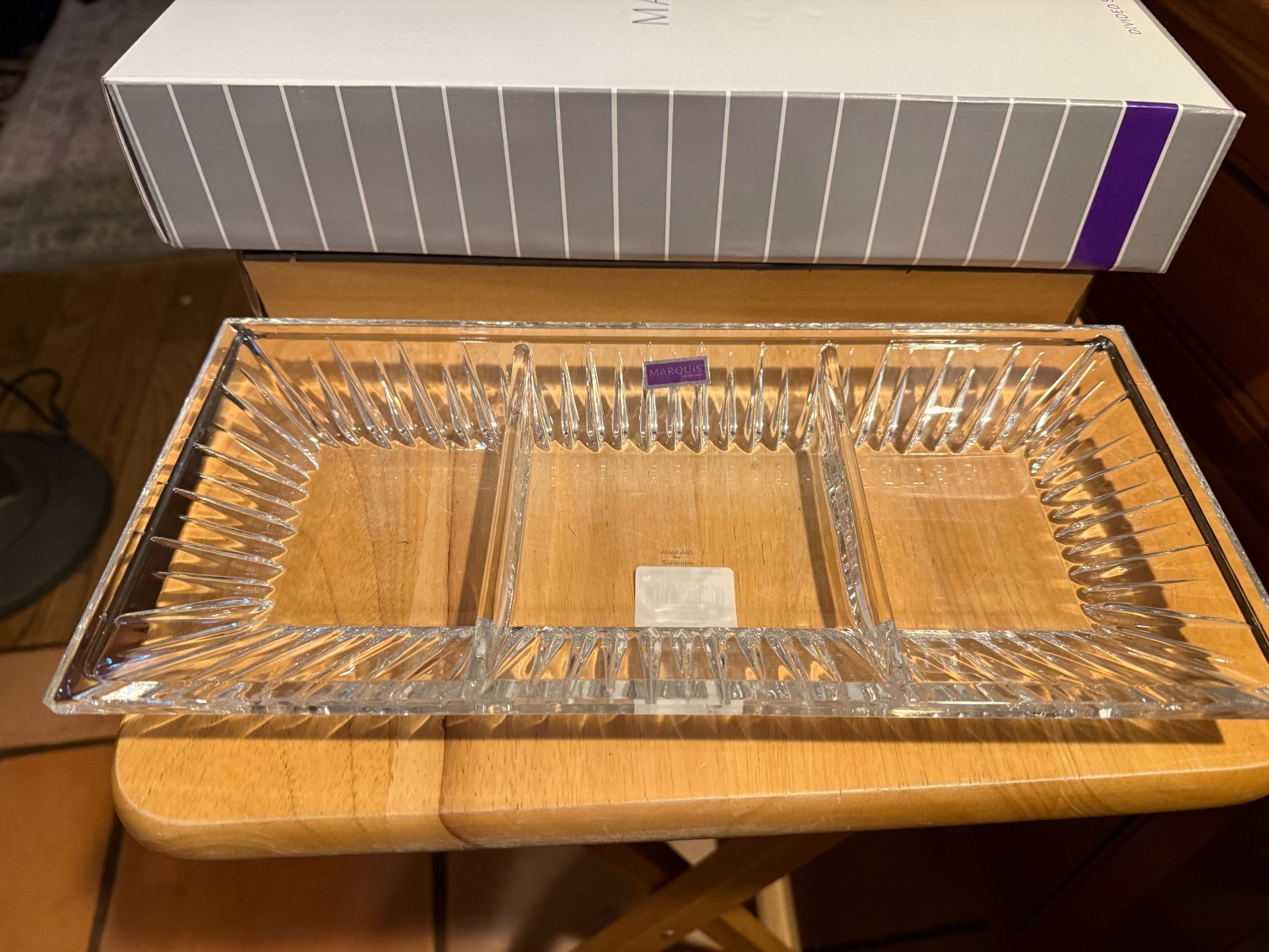 Marquis by Waterford Crystal Divided Serving Tray Dish 13.5