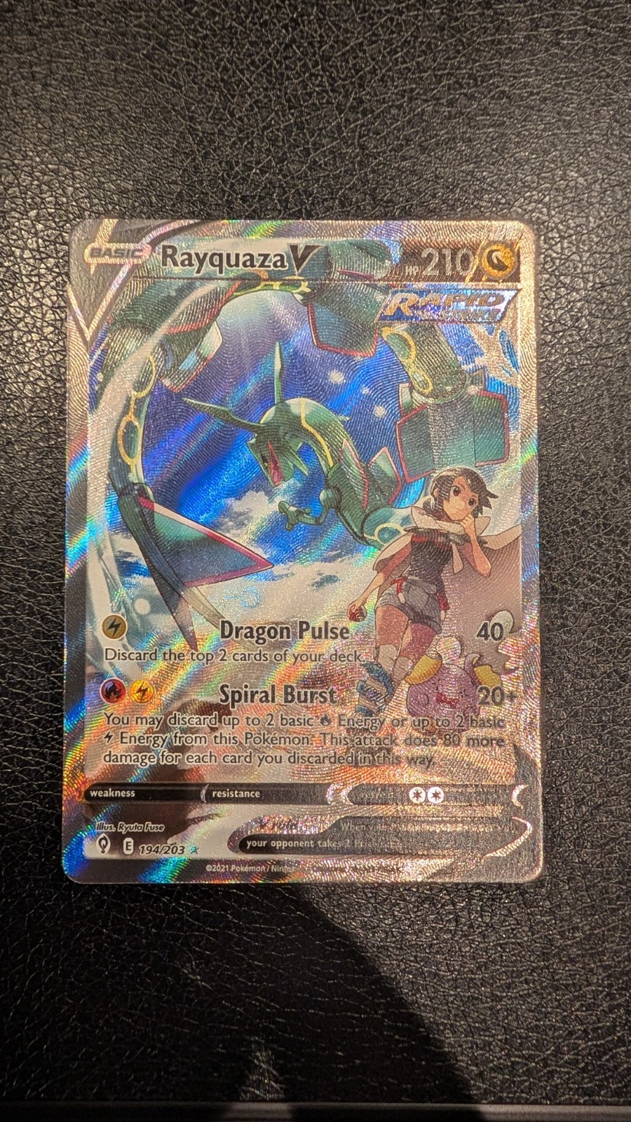 Pokemon Rayquaza V Alt Art Full Art 194/203 Evolving Skies Ultra Rare Holo Rare Pokemon Rayquaza V Alt Art Full Art 194/203 Evolving Skies Ultra Rare Holo Rare