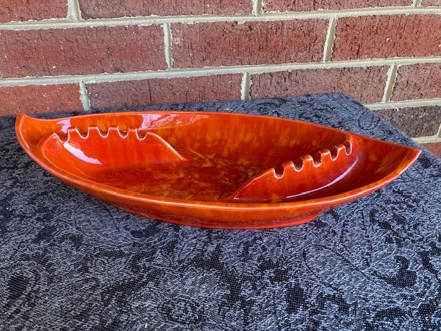 Vintage California Originals USA Ceramic Ashtray 2508 Orange Lava Glaze MCM 13\