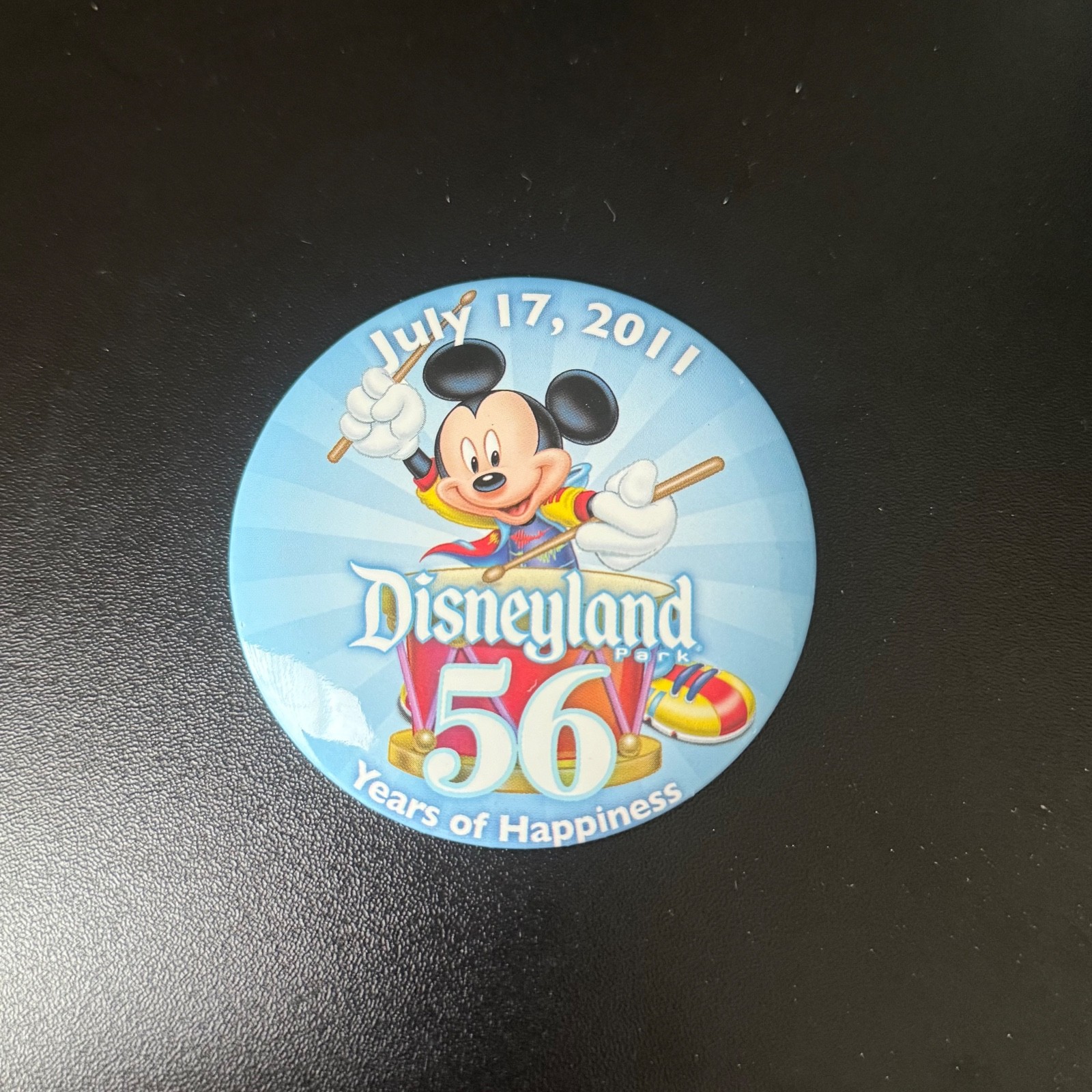 Disney Disneyland July 17 2011 56th Anniversary Button Pin Collectible