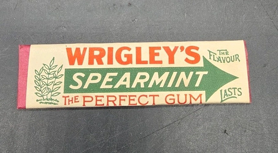 Advertising chewing GUM STICK with wrapper label - WRIGLEY 1900\'s London 