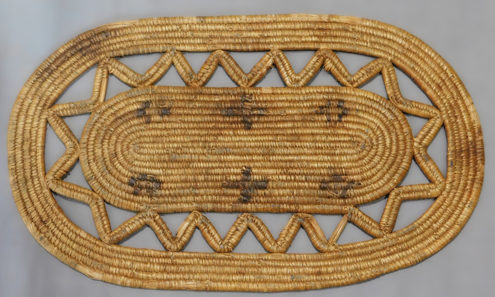 Antique Native American Tohono O\'Odham Papago atr coaster trivet table mat c1900