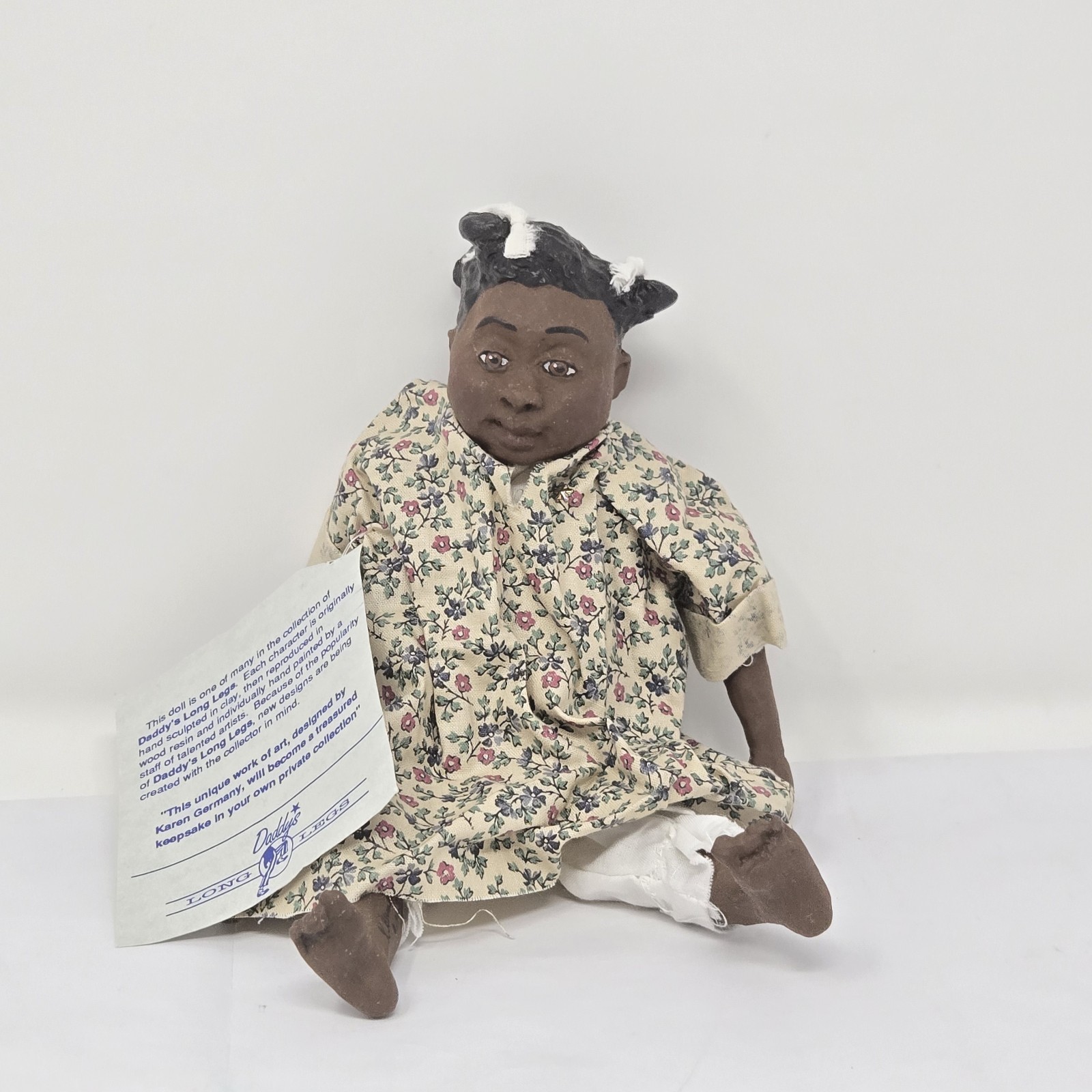 VTG Daddy’s Long Legs SOFIE Doll 1990 Karen Germany Signed Wood Resin Handpainte