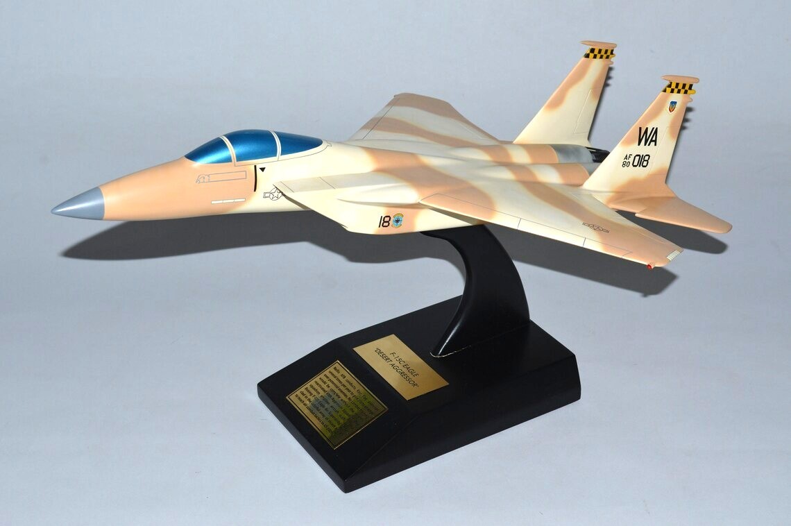 USAF F-15C Eagle Desert Aggressor 65th AS Nellis AFB Desk Model 1/40 SC Airplane