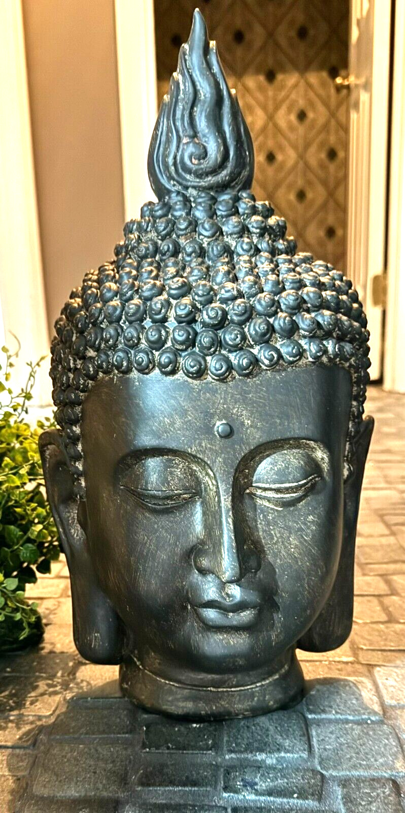 Buddha Head Sculpture Statue Meditation Zen Tranquility 15.75
