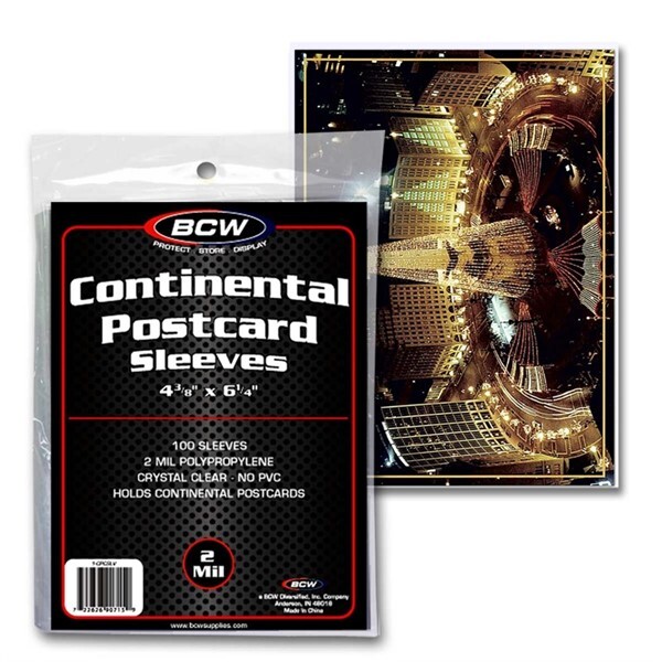 1000 BCW Continental Postcard Soft Poly Sleeves 4 3/8x6 archival protectors
