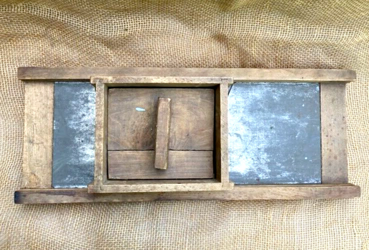 Antique Tucker Dorsey Mandolin 2 Blades Wood Kraut Cutter Shredder Cabbage 23x9